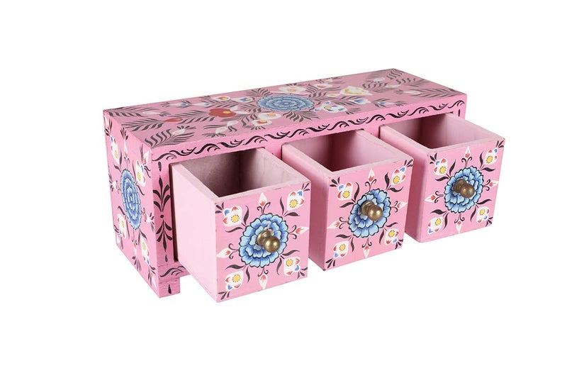 Terosa Wooden Drawers Chest or Jwellery Box or Trinket Box Rosa Tres Std 3 Drawers - Image 1