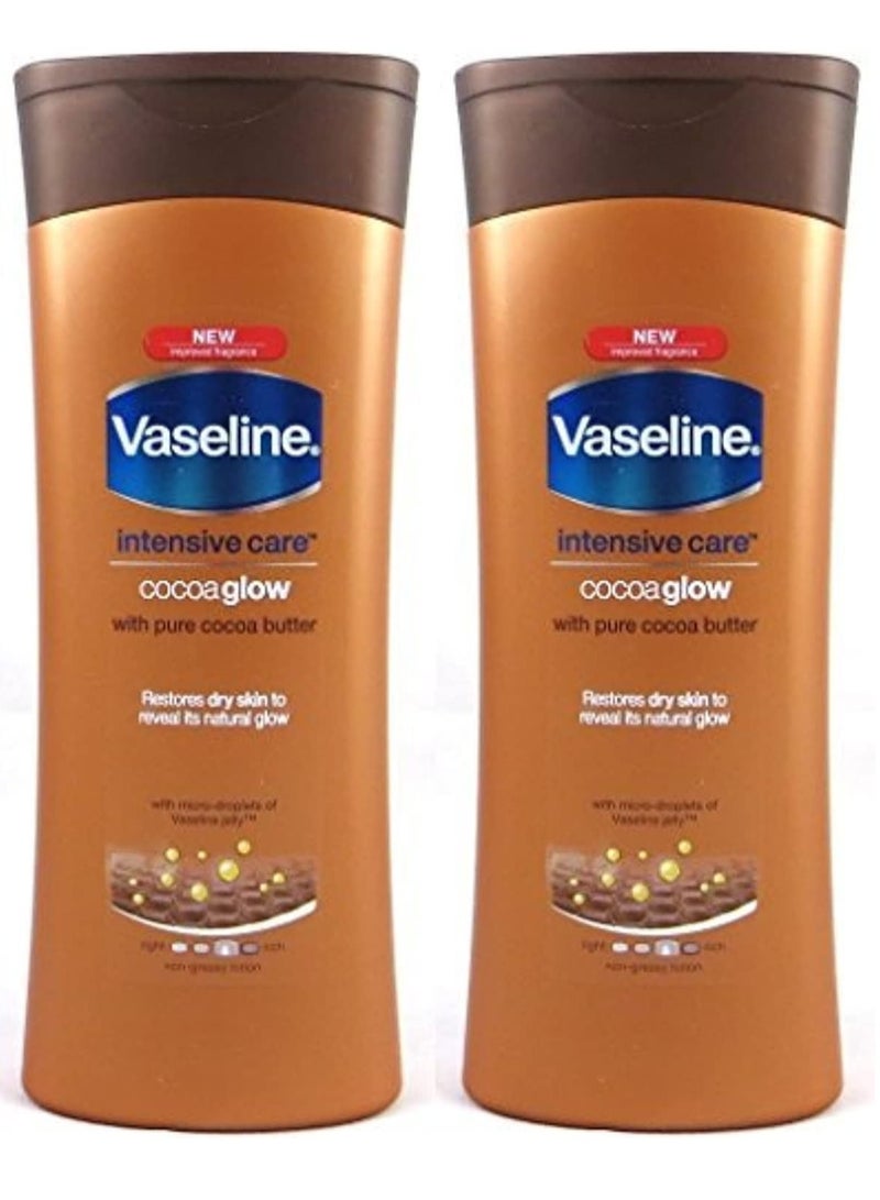 Vaseline Intensive Care Cocoa Glow Body Lotion,13.5oz / 400ml (Pack of 2)