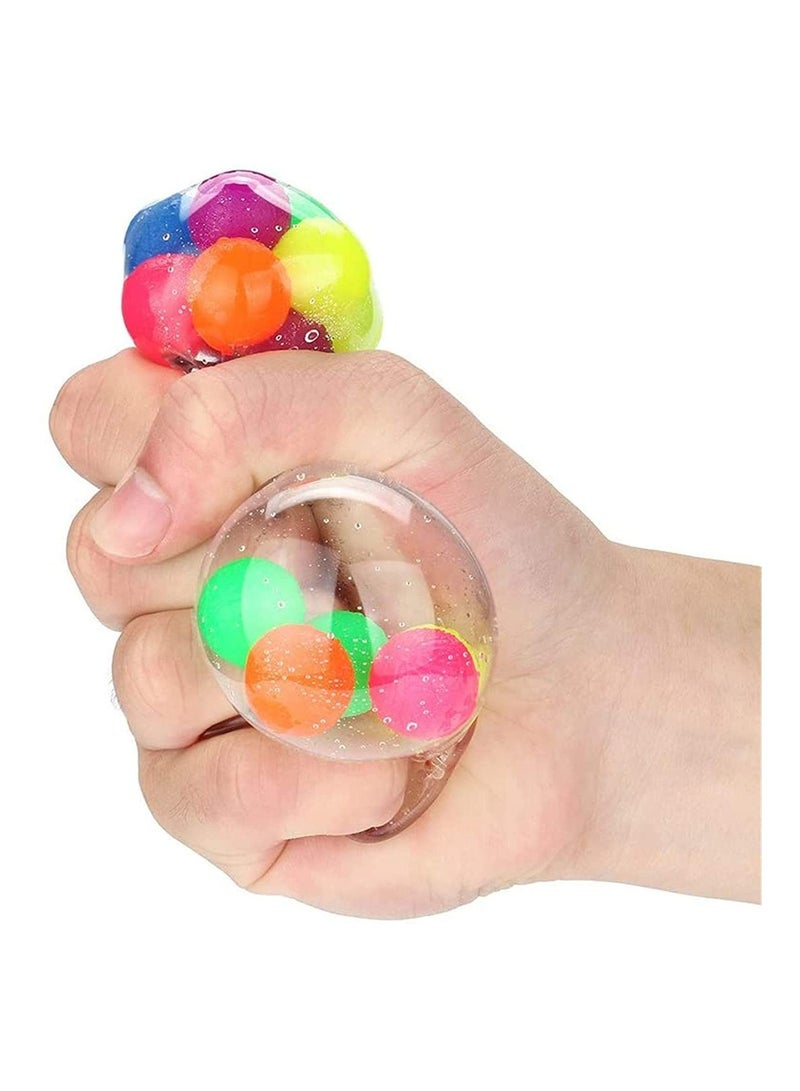 Squishy Stress Ball Squeeze Color Sensory Toy Relieve Tension Stress Home Travel and Office Use Fun for Kids and Adults (4 pcs)