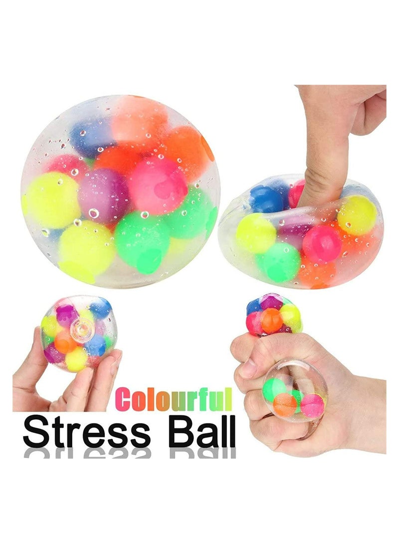 Squishy Stress Ball Squeeze Color Sensory Toy Relieve Tension Stress Home Travel and Office Use Fun for Kids and Adults (4 pcs)