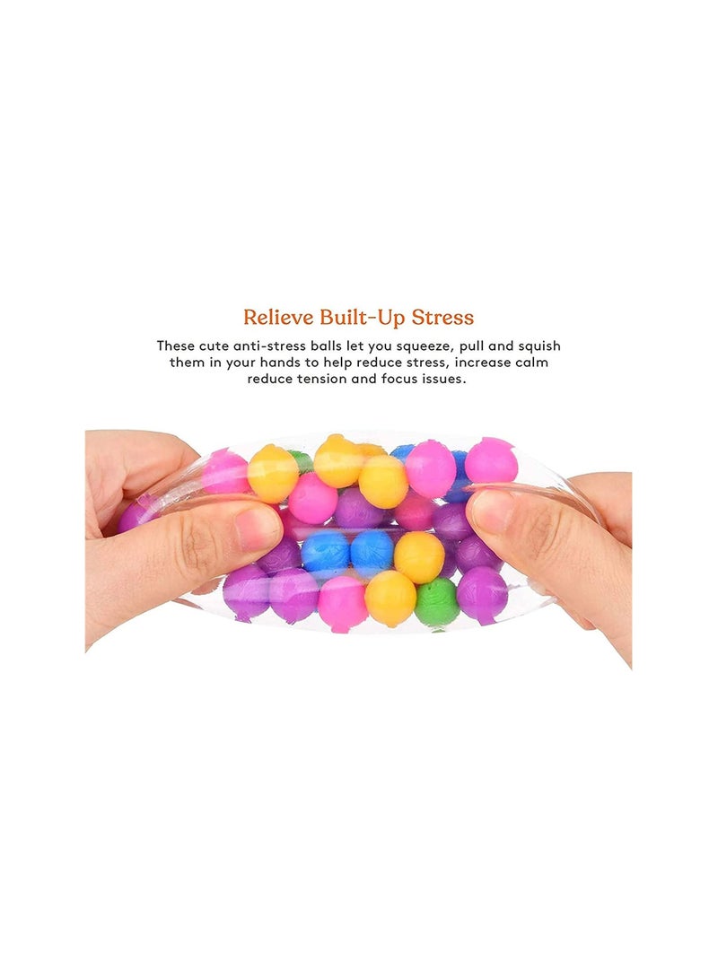 Squishy Stress Ball Squeeze Color Sensory Toy Relieve Tension Stress Home Travel and Office Use Fun for Kids and Adults (4 pcs)