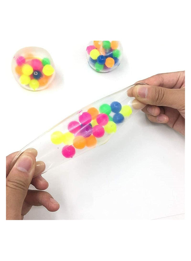 Squishy Stress Ball Squeeze Color Sensory Toy Relieve Tension Stress Home Travel and Office Use Fun for Kids and Adults (4 pcs)
