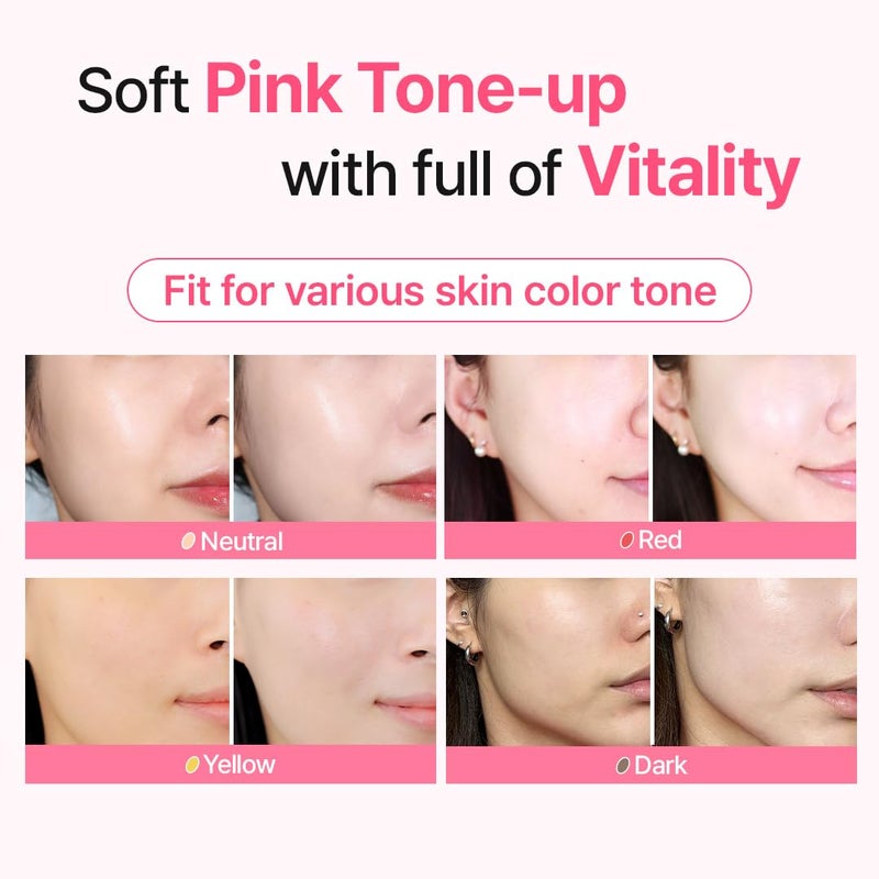 MAKEP:REM MAKE P:REM Soothing Pink Tone Up Sunscreen, Mineral Sun Care for Dehydrated Skin, Lightweight, Non-Greasy Formula, Skin Tone Correction, Korean Sunscreen, SPF 50, 1.69 fl.oz. (50ml) - Image 4