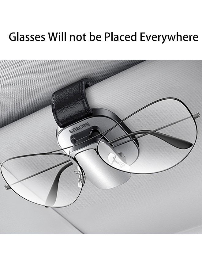 Baseus Car Glasses Holder, Car Visor Sunglass Holder, Universal Auto Visor Glasses Organizer Clips, Car Glasses Cases, Vehicle Eyeglasses Hanger Mount with Ticket Card Clip - Image 3