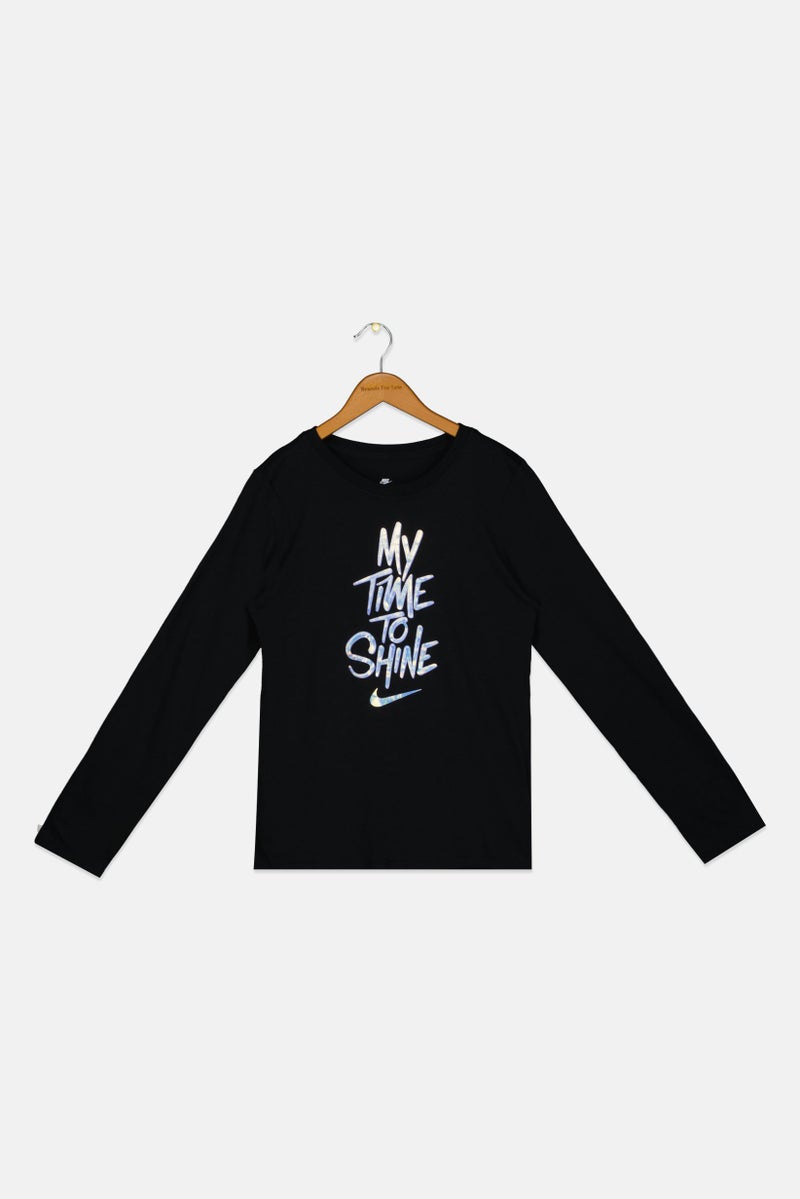 Nike Kids Boy Long Sleeve Outdoor T Shirt, Black - Image 1