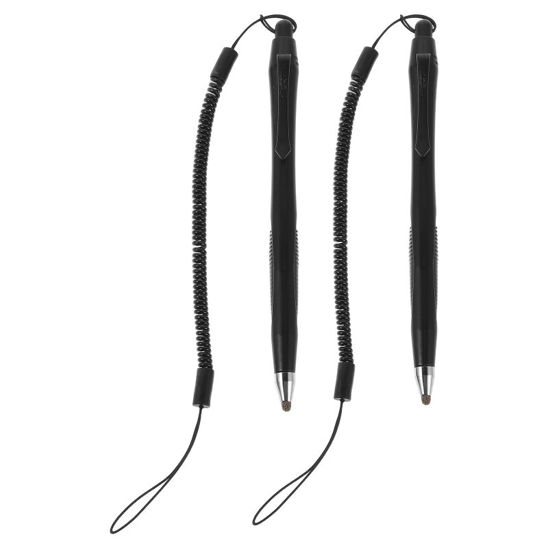 2pcs Capacitive Stylus Pen: Sensitive Tip And Spring Lanyard - High Precision Pen For Drawing Note-Taking And Sketching - Compatible With Samsung - Image 1