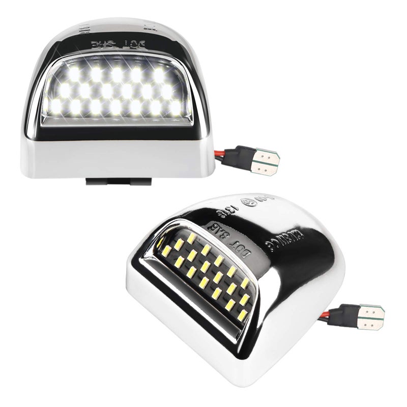 مجموعة مصابيح لوحة الترخيص LED MbuyDIY مع هيكل كروم متوافقة مع 1999-2013 شيفروليه سيلفرادو GMC سييرا سوبربان أفالانش تاهو يوكون 6000K أبيض عبوة من 2