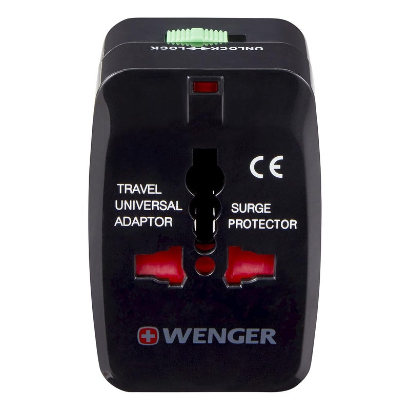 Wenger Universal Travel Adapter for Global Travel Black Blend of Style Function Swiss Designed 604551 - Image 1