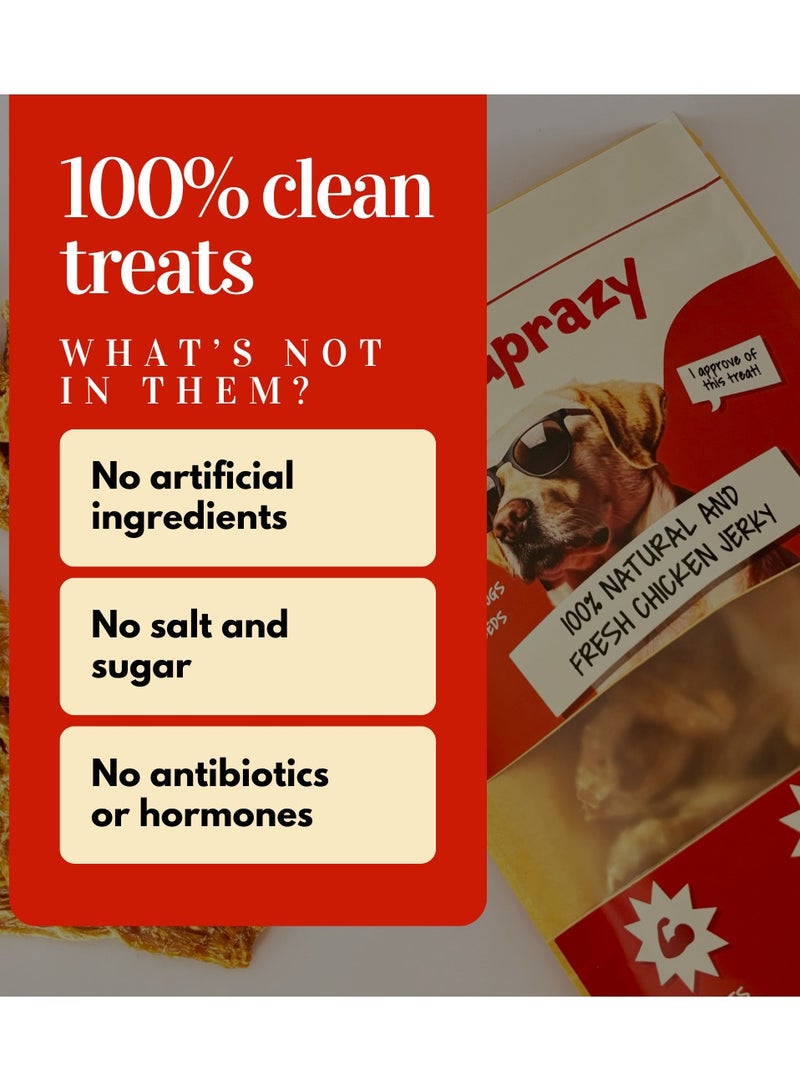 Puprazy 100% Organic Chicken Slice Jerky for Dogs | Single Ingredient| Immunity Boosts Strips | No Preservatives | High Protein Dog Treat - 70G - Image 2