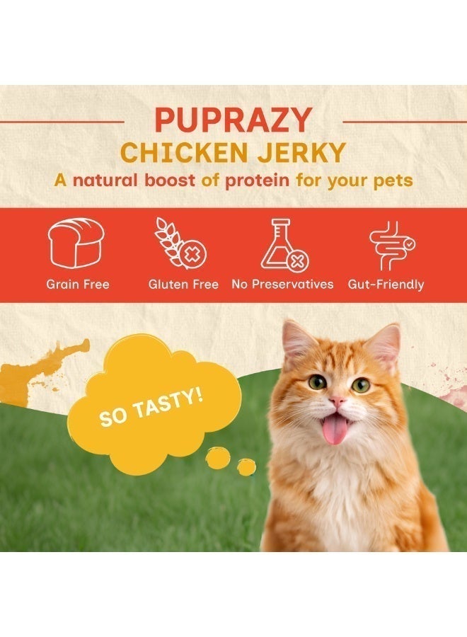 PUPRAZY Chicken Jerky Dog & Cat Treats | Single Ingredient Dehydrated Chicken Breast | High Protein Training Treat | Grain Free, No Fillers, No Preservatives | All Breeds - Image 5
