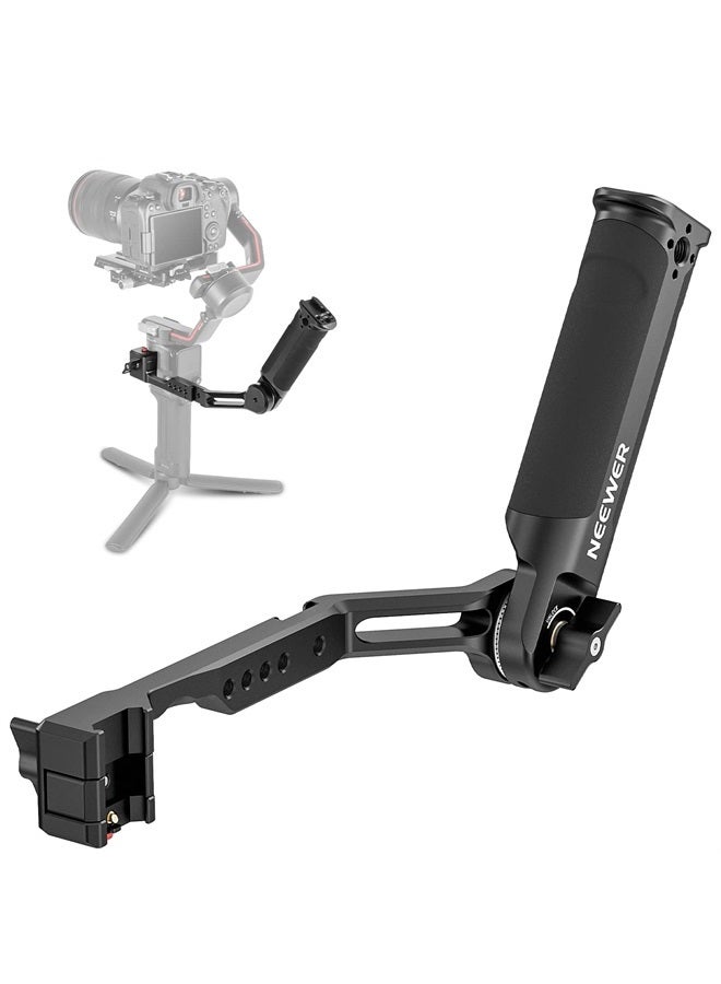NEEWER Gimbal Sling Handgrip Compatible with DJI RS 2 RSC 2 RS 3 RS 3 Pro Handheld Stabilizer, Adjustable & Foldable Handle with Silicon Grip, Load Capacity up to 13.2lb/6kg, Ideal for Low Angle Shots - Image 1