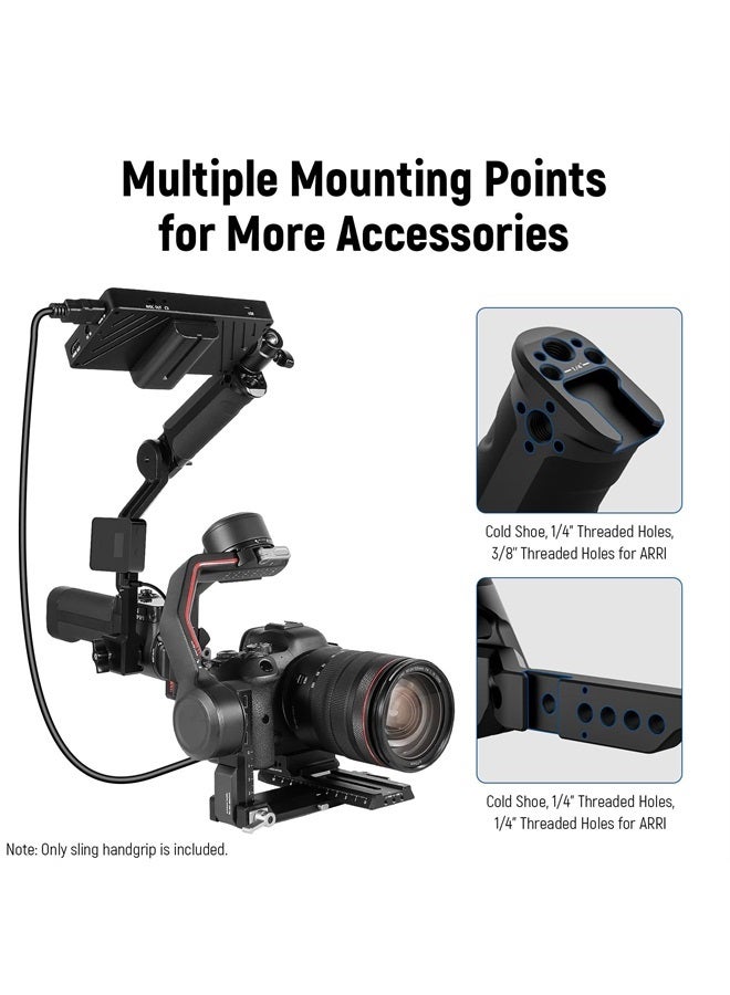 NEEWER Gimbal Sling Handgrip Compatible with DJI RS 2 RSC 2 RS 3 RS 3 Pro Handheld Stabilizer, Adjustable & Foldable Handle with Silicon Grip, Load Capacity up to 13.2lb/6kg, Ideal for Low Angle Shots - Image 4