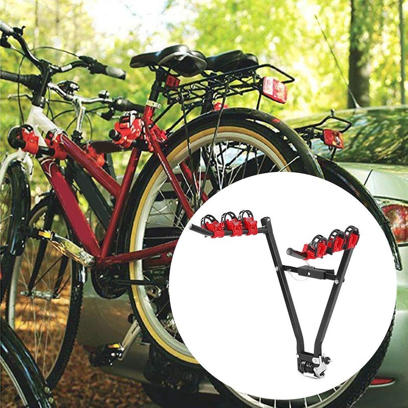 OVAQUIXI 3-Bike Carrier Heavy Duty 60kg Steel Tailgate Mount Rack, Rotating Design, Sturdy Steel Construction, For SUV Van, Travel And Camping Use - Image 5