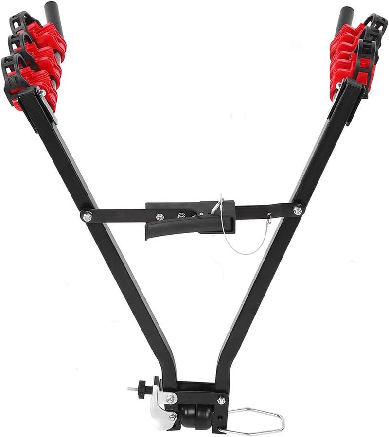 OVAQUIXI 3-Bike Carrier Heavy Duty 60kg Steel Tailgate Mount Rack, Rotating Design, Sturdy Steel Construction, For SUV Van, Travel And Camping Use - Image 2