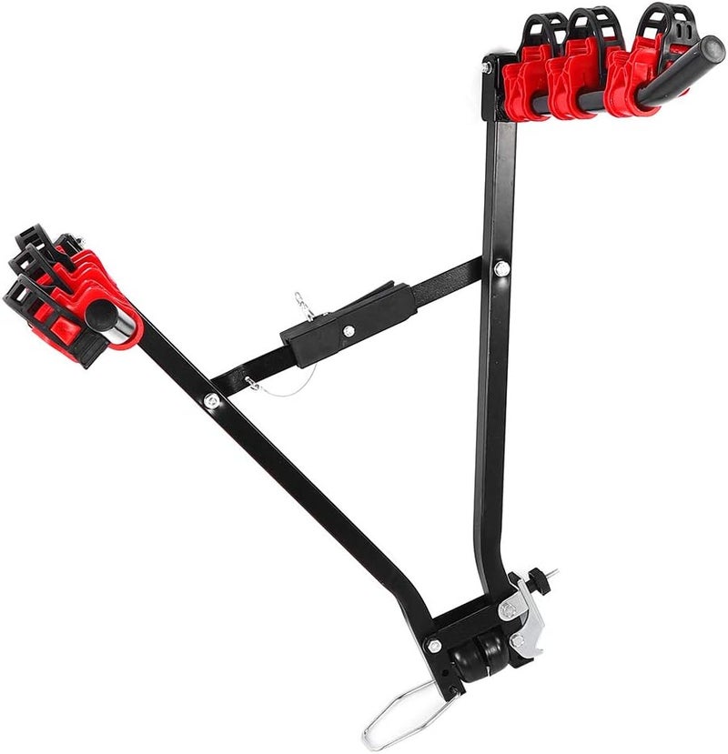 OVAQUIXI 3-Bike Carrier Heavy Duty 60kg Steel Tailgate Mount Rack, Rotating Design, Sturdy Steel Construction, For SUV Van, Travel And Camping Use - Image 1