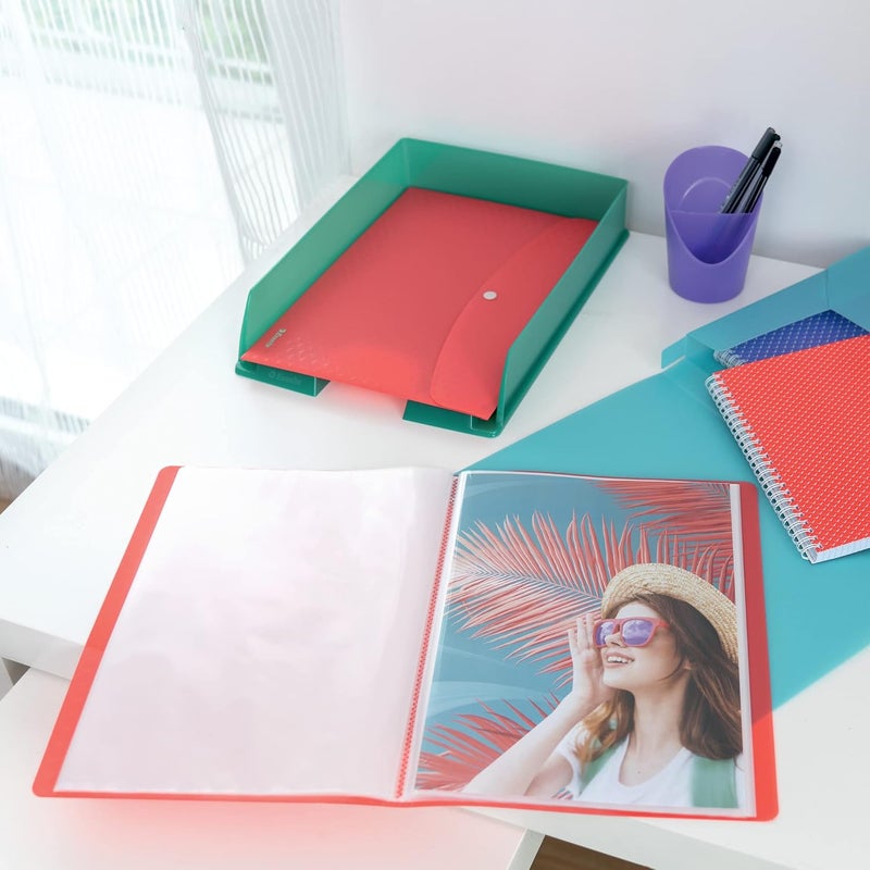 Esselte A4 Display Book with 40 Pockets, 80 Sheet Capacity, for Presenting & Storing Papers/Documents, Home/Office, Embossed Pattern, Colour'Breeze Range, Assorted Shade, 626229 - Image 3