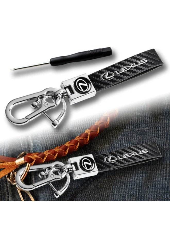 LEXUS Carabiner Keychain, Universal Heavy Duty Woven Handmade Leather Key Chain for Men and Women - Image 3