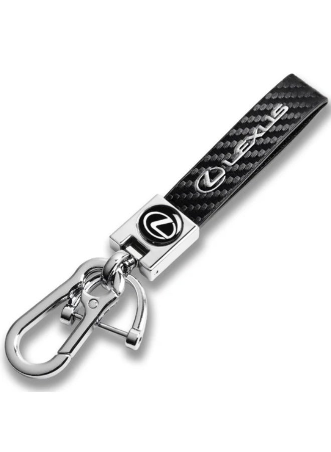 LEXUS Carabiner Keychain, Universal Heavy Duty Woven Handmade Leather Key Chain for Men and Women - Image 1