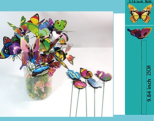 Inralimot INRALI Teenitor Butterfly Stakes, 20pcs 9.84 inch Garden Butterfly Ornaments for Indoor/Outdoor, Waterproof, Home Decoration, Green,Pink,Purple,Random,Red,Yellow, Metal, Polyvinyl Chloride - Image 4