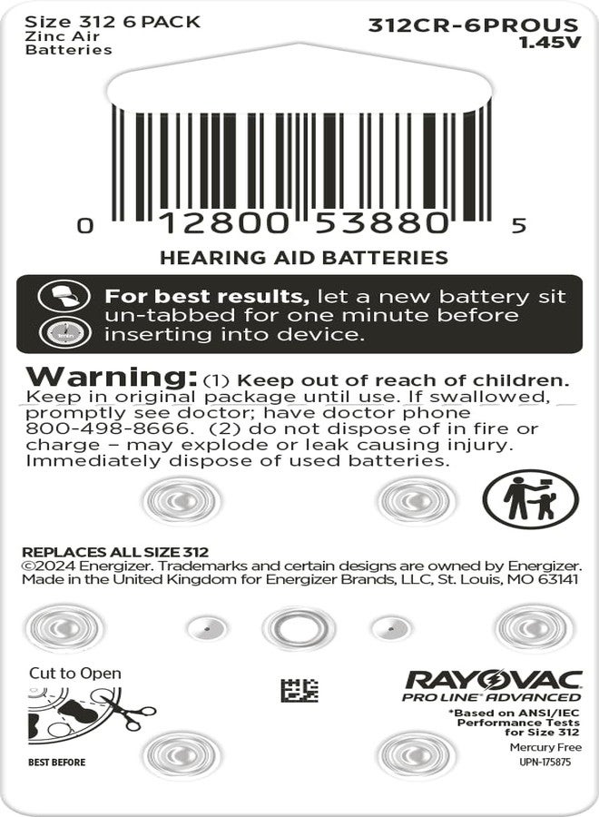 Rayovac Proline Advanced Size 312 Hearing Aid Batteries. Total of 48 Batteries. - Image 3