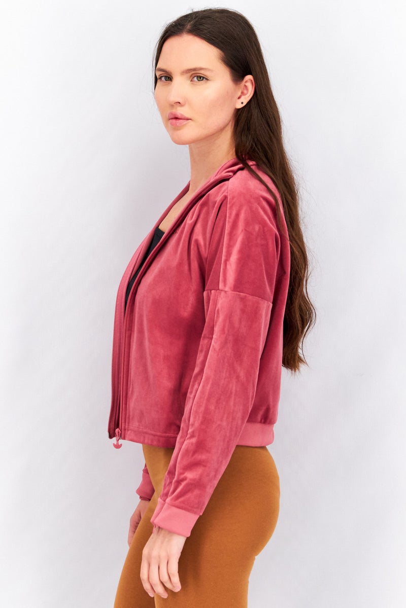 adidas Originals Women Sportswear Fit Short Sleeve Brand Logo Sweatshirt, Light Maroon - Image 3
