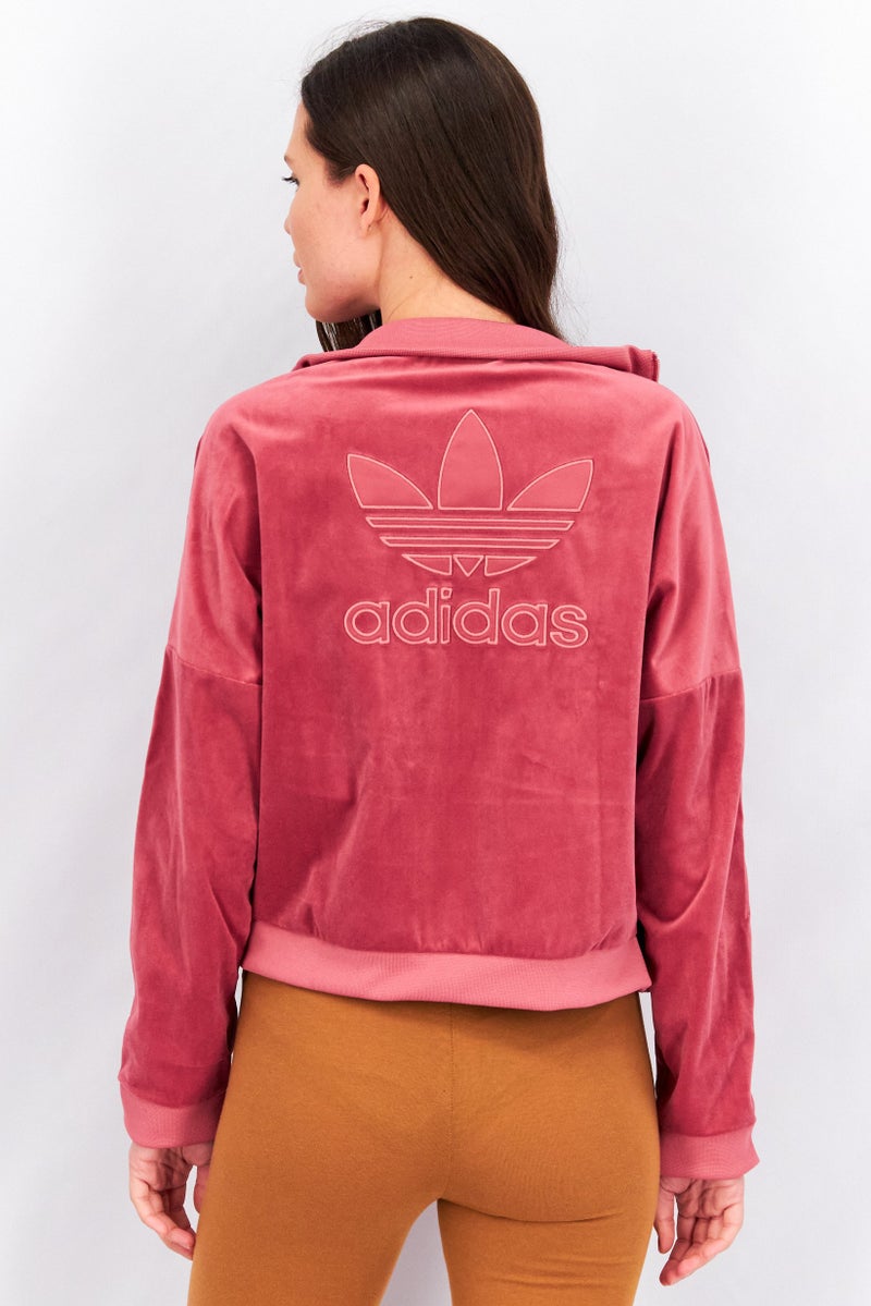 adidas Originals Women Sportswear Fit Short Sleeve Brand Logo Sweatshirt, Light Maroon - Image 2