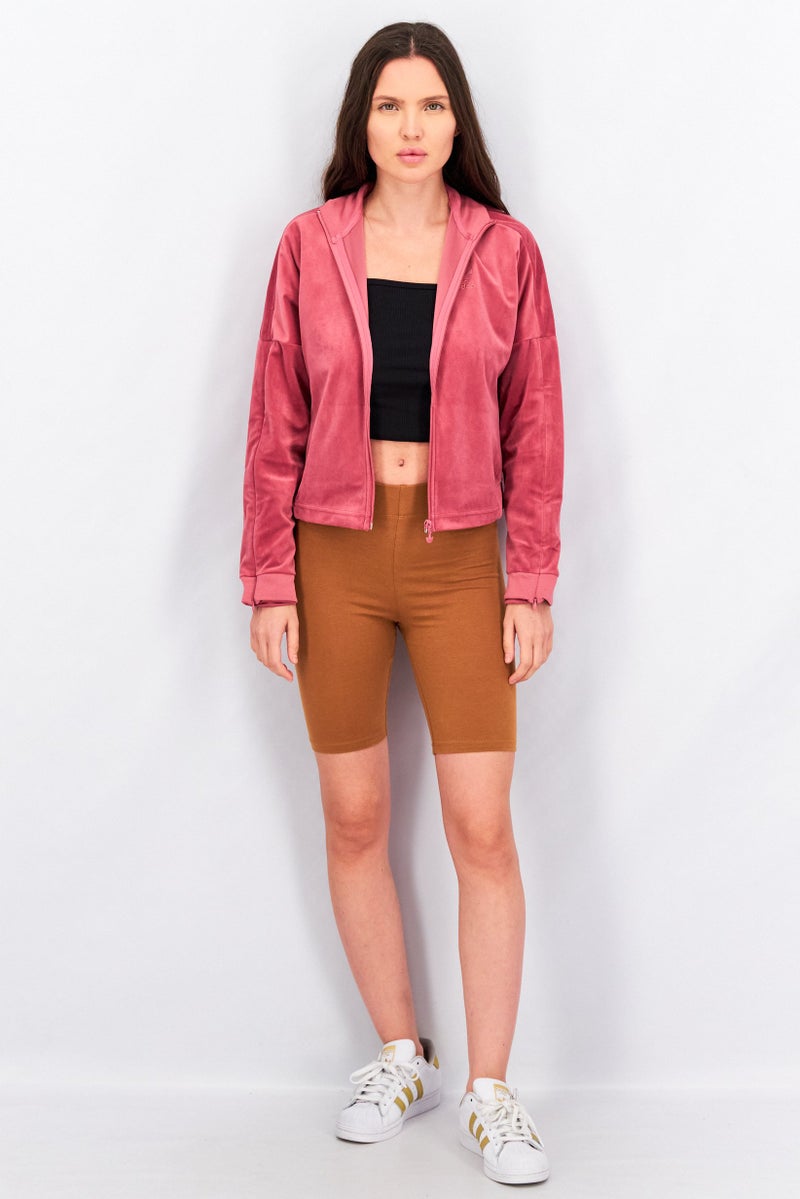 adidas Originals Women Sportswear Fit Short Sleeve Brand Logo Sweatshirt, Light Maroon - Image 4