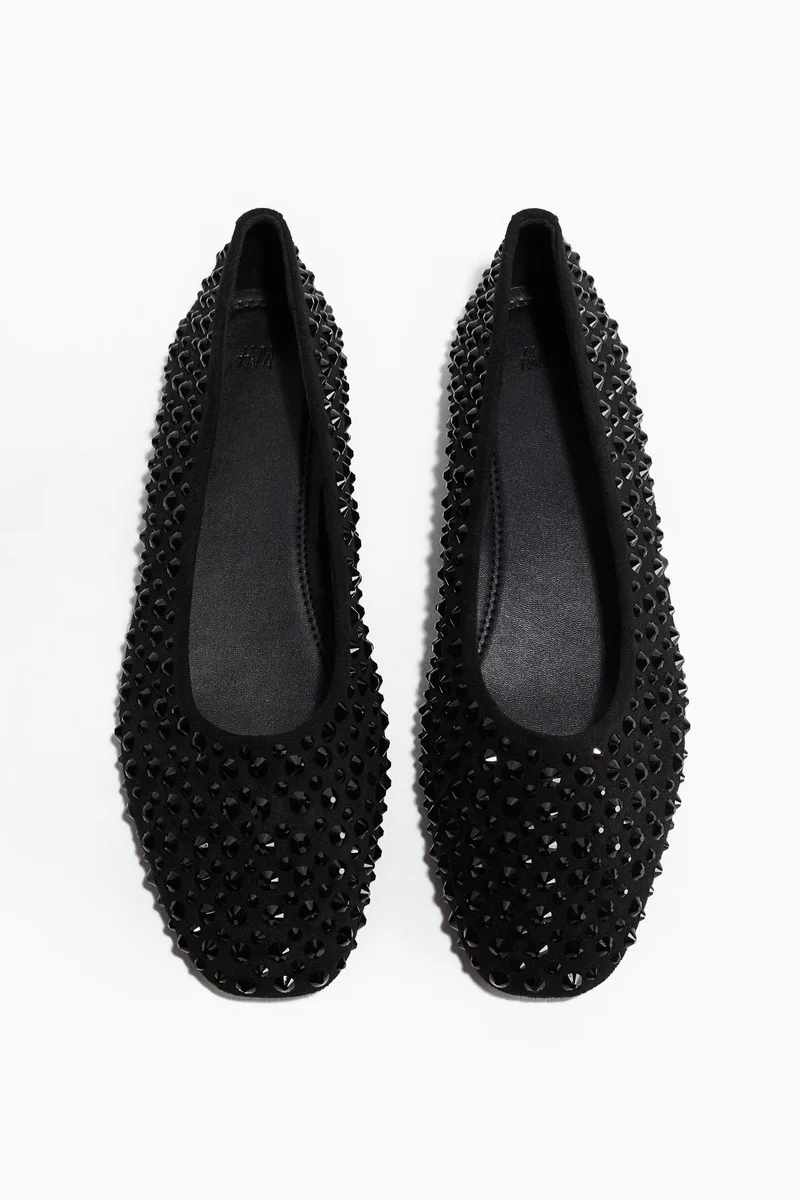 H&M Embellished ballet pumps