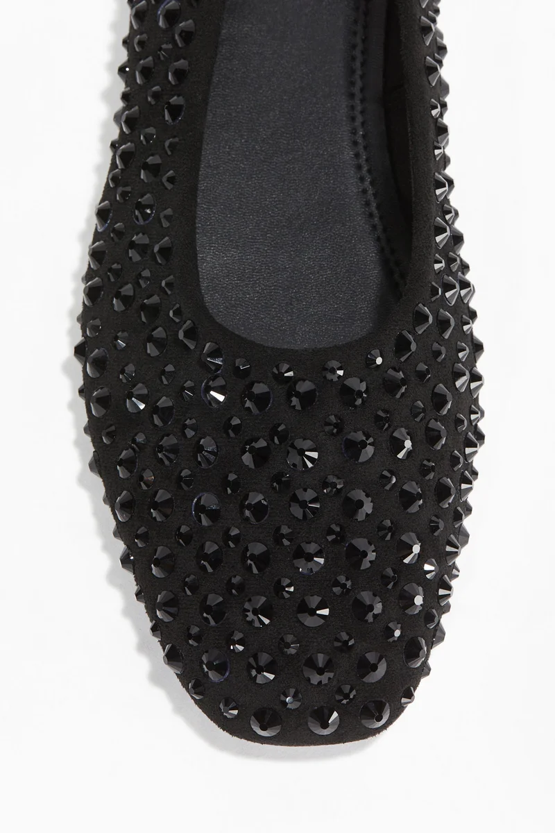 H&M Embellished ballet pumps