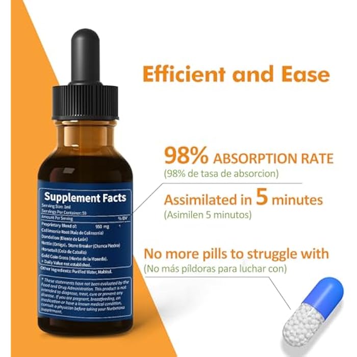 Nurbetoxa Collinsonia (Stone Root) Drops for Urinary Tract Health, Natural Herbal Formula Supplement w/Stone Breaker Chanca Piedra Extract Support Kidney Stones Dissolver & Detox Cleanse. 2oz - Image 5