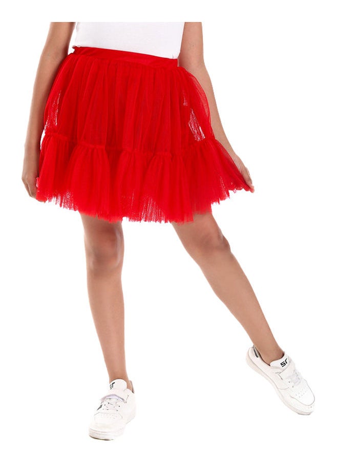 azeez - Kids Red Puffed Tutu Skirt - Image 1