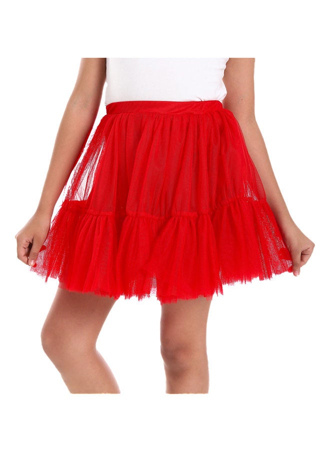 azeez - Kids Red Puffed Tutu Skirt - Image 1