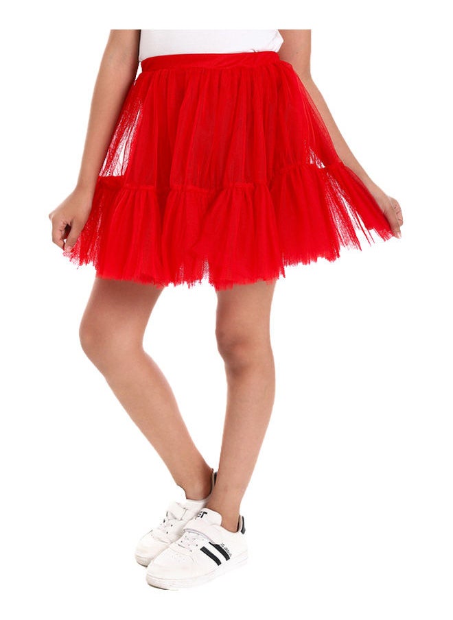 azeez - Kids Red Puffed Tutu Skirt - Image 1