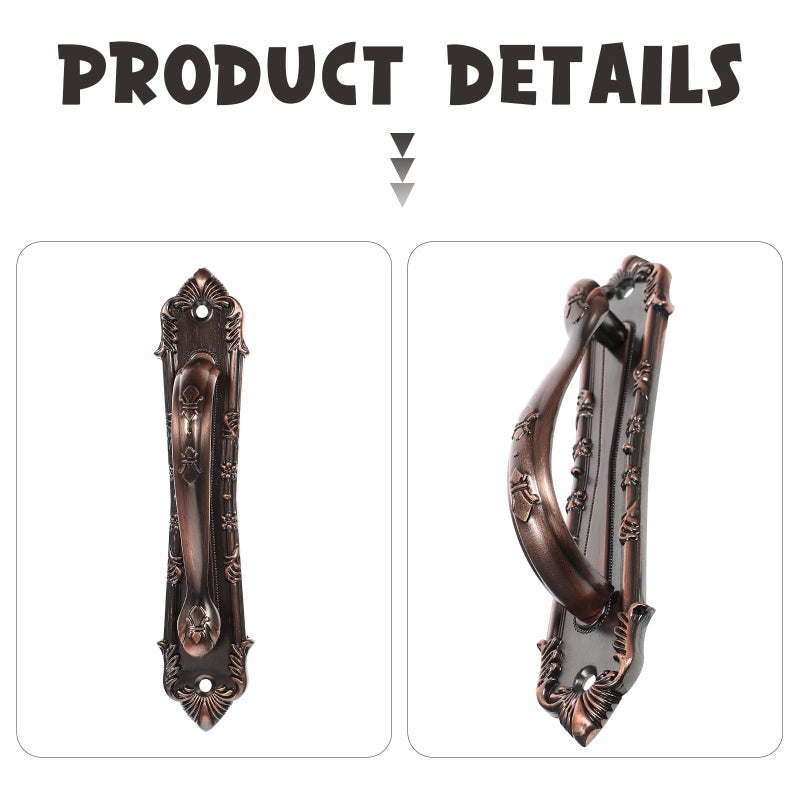 Antique Red Copper Door Handles 2pcs Thickened Retro Wooden Door Pulls Cabinet Drawer Knobs - Image 4