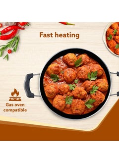 AGARO AGARO Elite Hard Anodised Kadhai with Glass Lid, 3.85L Capacity, 28 cm Diameter, Gas Oven Compatible, Riveted Handle, 3mm Thick Plate, Cooking, Frying, Serving, Black  - Image 5