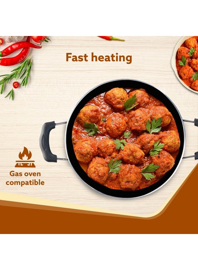 أغارو مقلاة أجارو إيليت المصنوعة من الألمنيوم الصلب مع غطاء زجاجي، سعة 3.85 لتر، قطر 28 سم، متوافقة مع فرن الغاز، مقبض مثبت، طبق بسمك 3 مم، للطهي والقلي والتقديم، لون أسود - Image 5