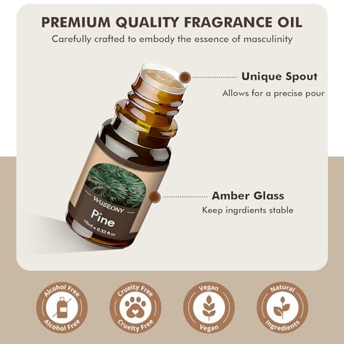 WUSEONY Classic Man Fragrance Oils Set, Mens Essential Oils Set - Pine, Sweet Tobacco, Bay Rum, Cologne, Copaiba, Sandalwood Candle Scents for Candle Making, Soap Making Supplies, Diffuser Oil Scents - Image 5