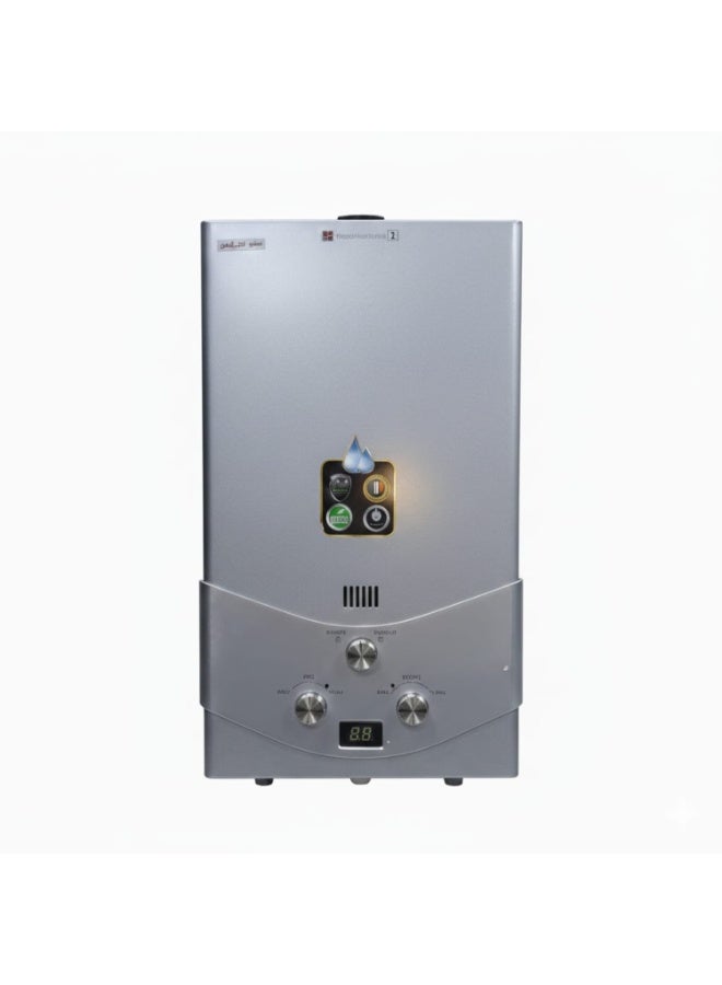 تكنو جاز سخان غاز 10لتر تكنو جاز معدل غاز طبيعي مزود بالادبتور لون فضي - Image 2