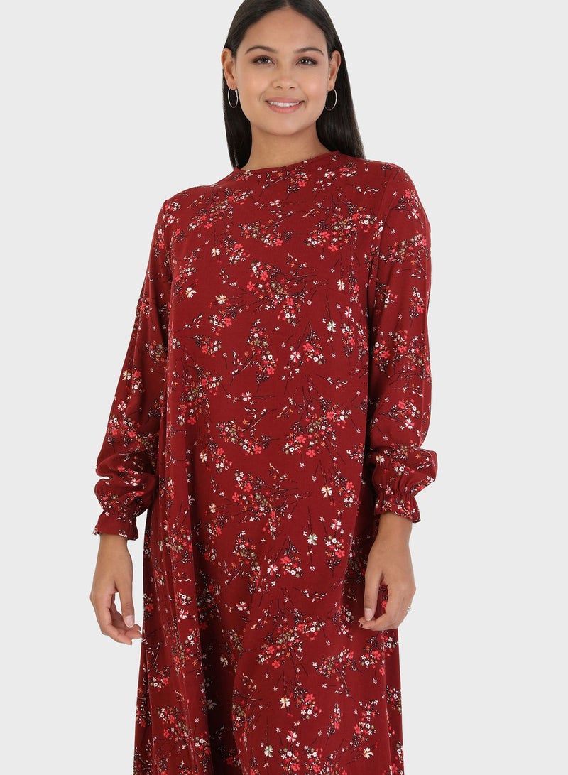 Modanisa Crew Neck Printed Tunic - Image 3