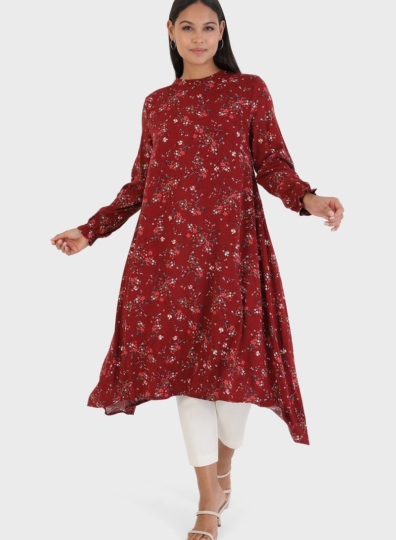 Modanisa Crew Neck Printed Tunic - Image 4