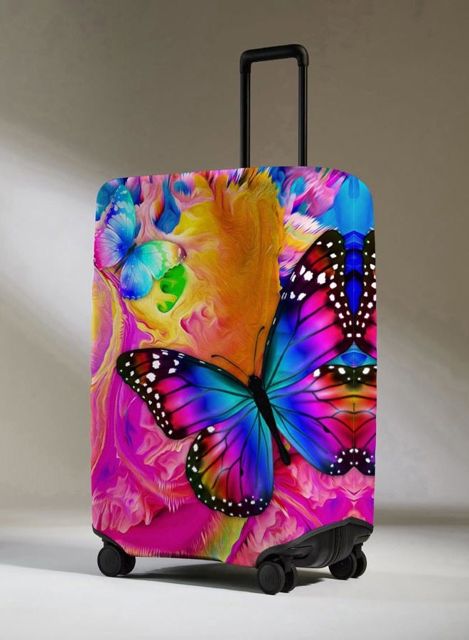 Subvise Butterfly Suitcase for Butterfly Lover,Suitcase Cover Protector Elastic Luggage Anti-scratch, Color 2, Medium (22-24in), Modern - Image 2