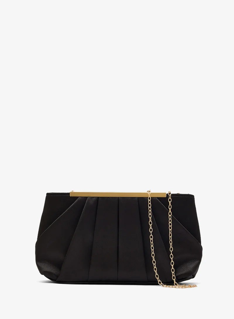 Pleated Clutch With Chain