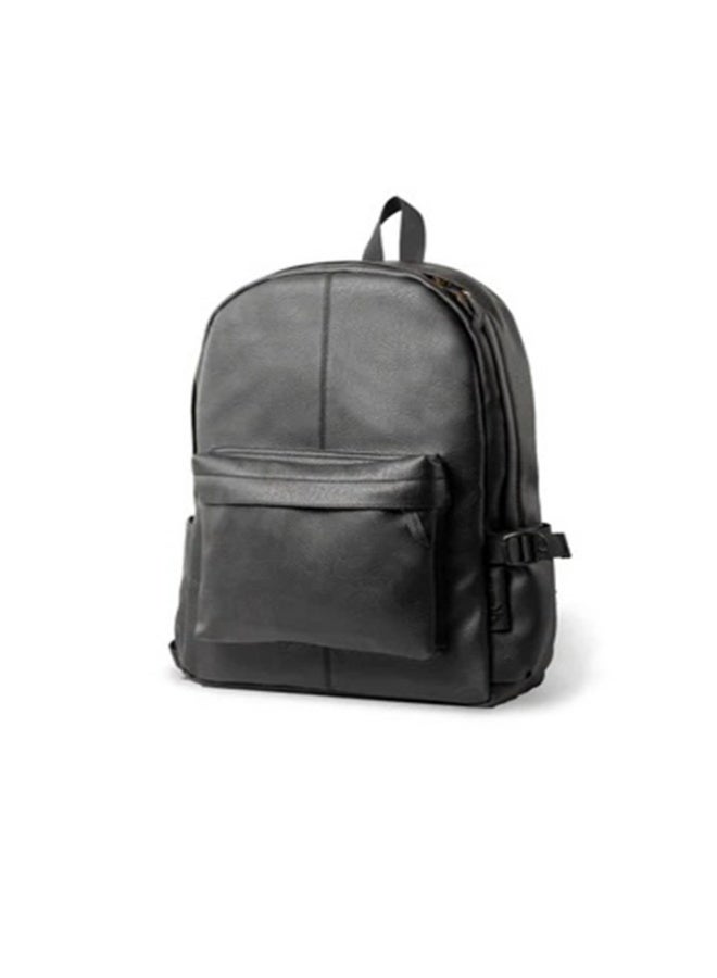 شنطة ظهر جلد متينة – تناسب الجامعة، المكتب، والرحلات - أسود - Image 4