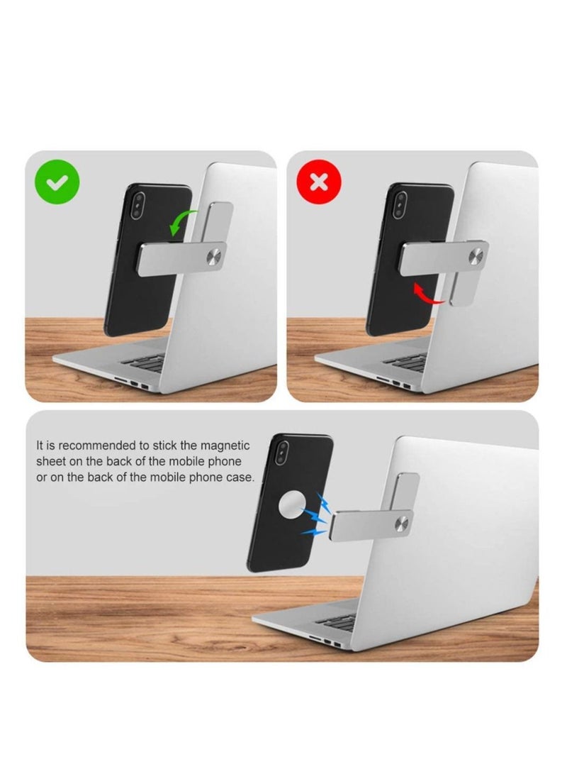 SYOSI حامل تمديد الكمبيوتر المحمول مع مشبك تثبيت جانبي قابل للتعديل، حامل مغناطيسي للكمبيوتر المحمول، حامل توسيع شاشة الكمبيوتر، حامل هاتف ذكي قابل للطي، استمتع بشاشة مزدوجة بزاوية دوارة - Image 4