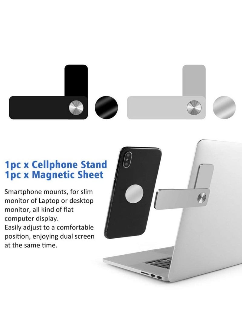 SYOSI حامل تمديد الكمبيوتر المحمول مع مشبك تثبيت جانبي قابل للتعديل، حامل مغناطيسي للكمبيوتر المحمول، حامل توسيع شاشة الكمبيوتر، حامل هاتف ذكي قابل للطي، استمتع بشاشة مزدوجة بزاوية دوارة - Image 2