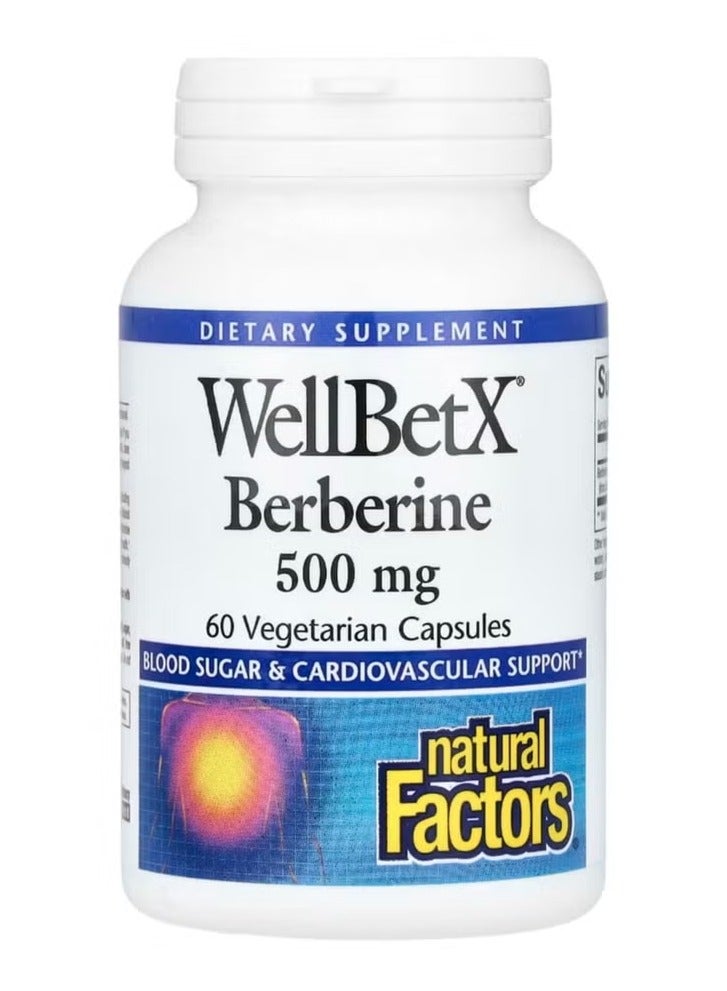 natural Factors Wellbetx Berberine 500 mg 60 Veggie Capsules - Image 1