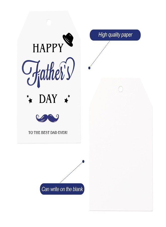 joycraft Gift Tags for Father's Day - 50Pcs Happy Father's Day Tags with String, 3.3x2.1 in White Kraft Paper Present Labels, Best Dad Labels for Gift Boxes, Beer Bottle, DIY Craft - Image 4