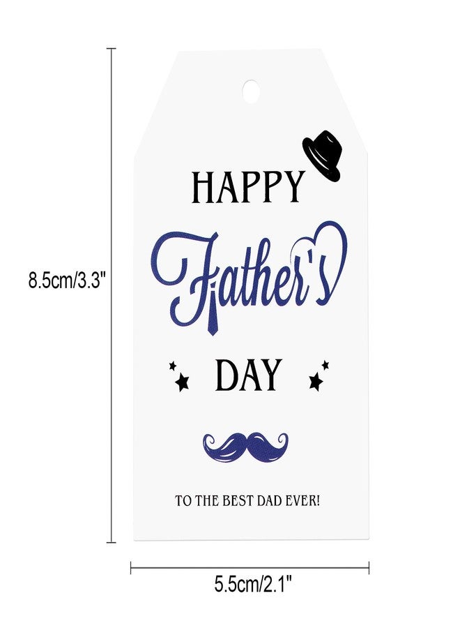 joycraft Gift Tags for Father's Day - 50Pcs Happy Father's Day Tags with String, 3.3x2.1 in White Kraft Paper Present Labels, Best Dad Labels for Gift Boxes, Beer Bottle, DIY Craft - Image 3
