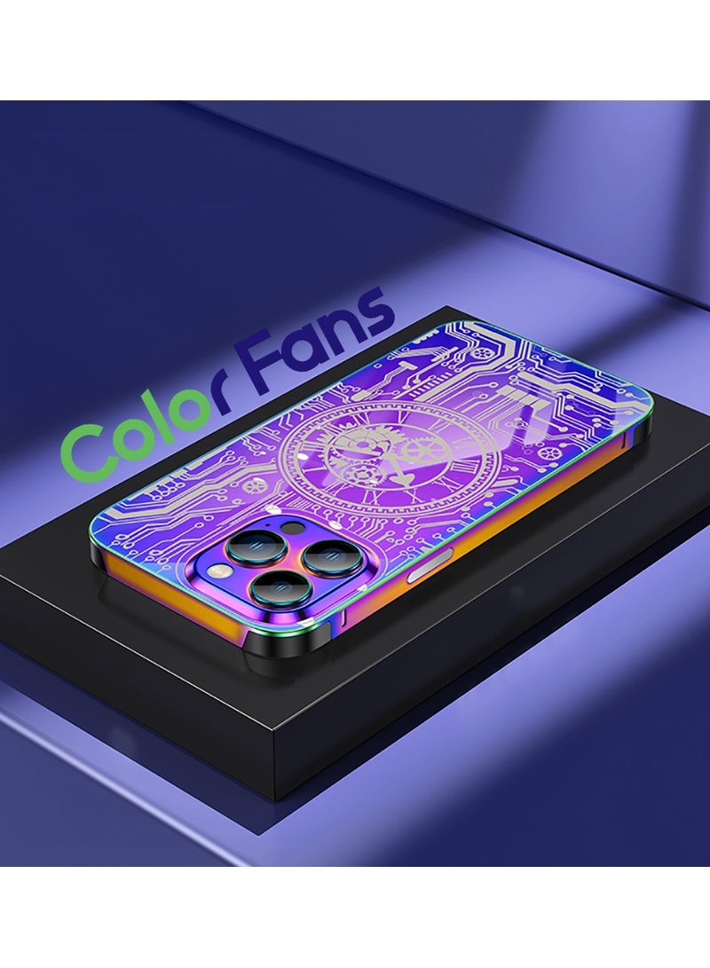 Color Fans جراب كامل من سبائك الألومنيوم لهاتف iPhone 14 Pro Max مقاس 6.7 بوصة، غطاء هاتف خفيف للغاية ونحيف مطلي بالمعدن اللامع - Image 1
