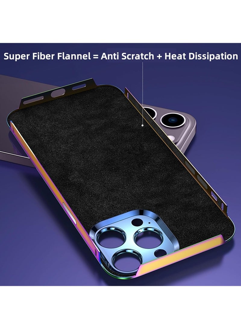 Color Fans جراب كامل من سبائك الألومنيوم لهاتف iPhone 14 Pro Max مقاس 6.7 بوصة، غطاء هاتف خفيف للغاية ونحيف مطلي بالمعدن اللامع - Image 2